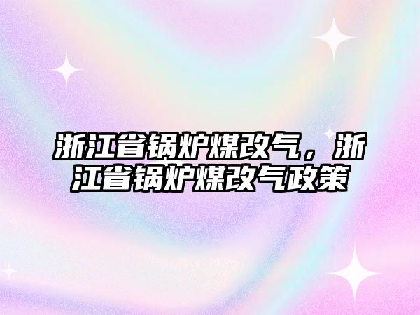 浙江省鍋爐煤改氣，浙江省鍋爐煤改氣政策