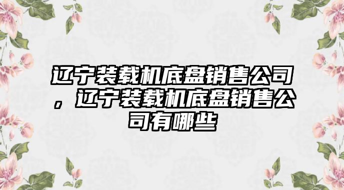 遼寧裝載機(jī)底盤銷售公司，遼寧裝載機(jī)底盤銷售公司有哪些