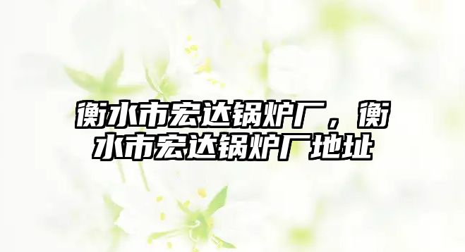 衡水市宏達(dá)鍋爐廠，衡水市宏達(dá)鍋爐廠地址