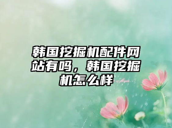 韓國挖掘機配件網(wǎng)站有嗎，韓國挖掘機怎么樣