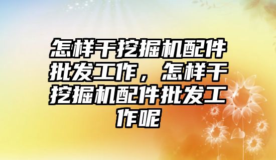 怎樣干挖掘機配件批發(fā)工作，怎樣干挖掘機配件批發(fā)工作呢