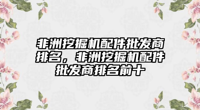 非洲挖掘機配件批發(fā)商排名，非洲挖掘機配件批發(fā)商排名前十