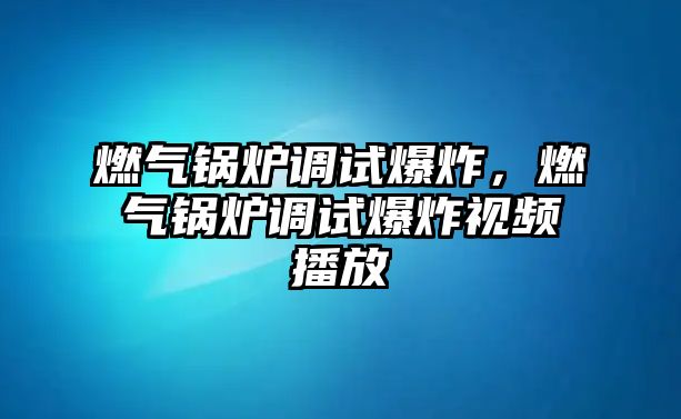 燃?xì)忮仩t調(diào)試爆炸，燃?xì)忮仩t調(diào)試爆炸視頻播放