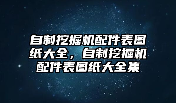 自制挖掘機配件表圖紙大全，自制挖掘機配件表圖紙大全集