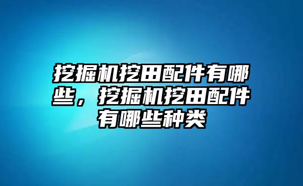 挖掘機(jī)挖田配件有哪些，挖掘機(jī)挖田配件有哪些種類