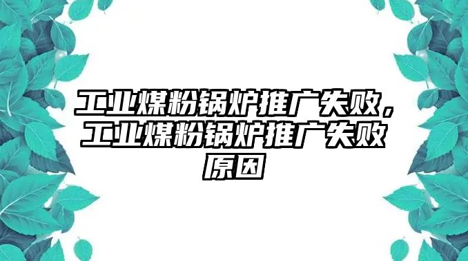 工業(yè)煤粉鍋爐推廣失敗，工業(yè)煤粉鍋爐推廣失敗原因