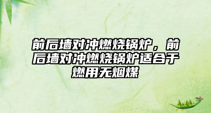 前后墻對沖燃燒鍋爐，前后墻對沖燃燒鍋爐適合于燃用無煙煤