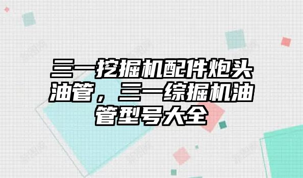 三一挖掘機(jī)配件炮頭油管，三一綜掘機(jī)油管型號大全