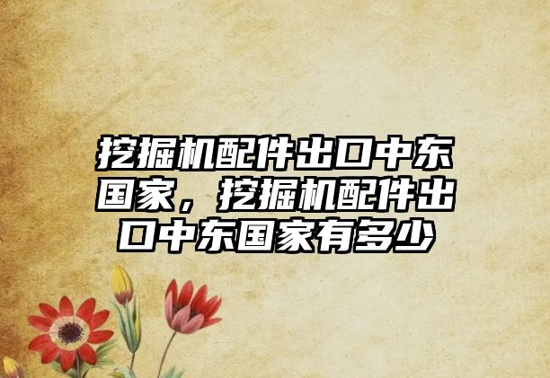 挖掘機(jī)配件出口中東國(guó)家，挖掘機(jī)配件出口中東國(guó)家有多少