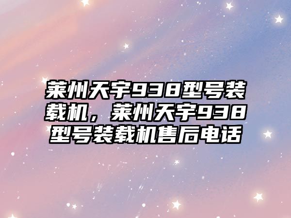 萊州天宇938型號裝載機，萊州天宇938型號裝載機售后電話