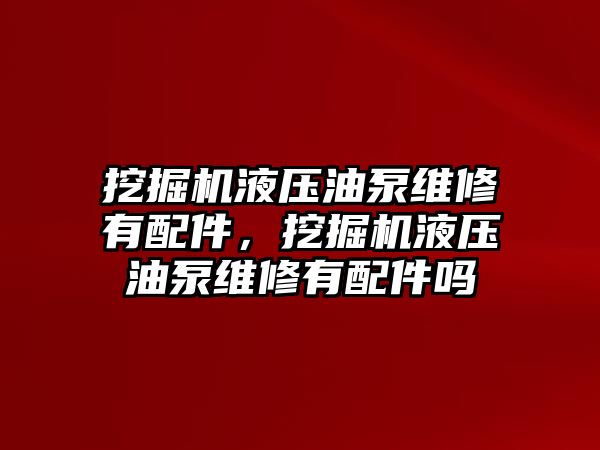 挖掘機液壓油泵維修有配件，挖掘機液壓油泵維修有配件嗎