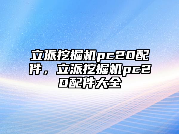 立派挖掘機(jī)pc20配件，立派挖掘機(jī)pc20配件大全