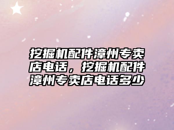 挖掘機配件漳州專賣店電話，挖掘機配件漳州專賣店電話多少