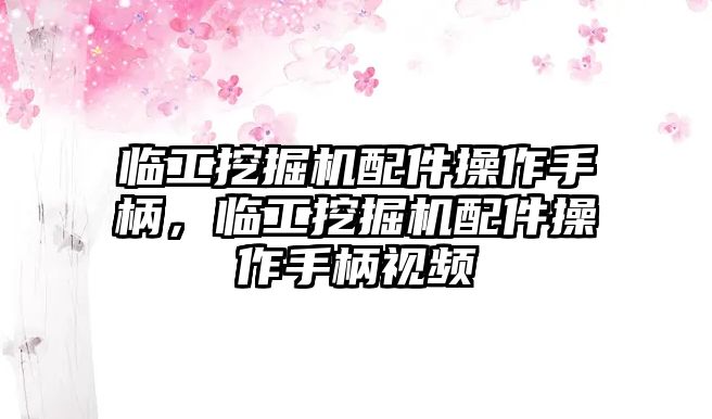 臨工挖掘機(jī)配件操作手柄，臨工挖掘機(jī)配件操作手柄視頻