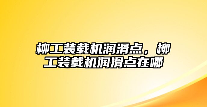 柳工裝載機(jī)潤(rùn)滑點(diǎn)，柳工裝載機(jī)潤(rùn)滑點(diǎn)在哪