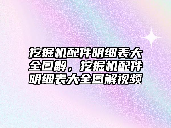 挖掘機配件明細表大全圖解，挖掘機配件明細表大全圖解視頻