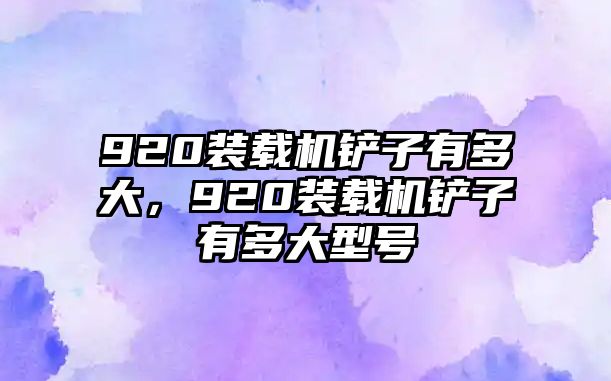 920裝載機(jī)鏟子有多大，920裝載機(jī)鏟子有多大型號(hào)