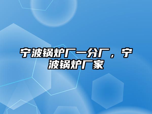 寧波鍋爐廠一分廠，寧波鍋爐廠家