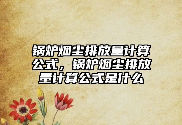 鍋爐煙塵排放量計(jì)算公式，鍋爐煙塵排放量計(jì)算公式是什么