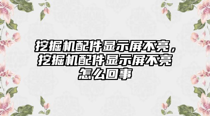 挖掘機(jī)配件顯示屏不亮，挖掘機(jī)配件顯示屏不亮怎么回事