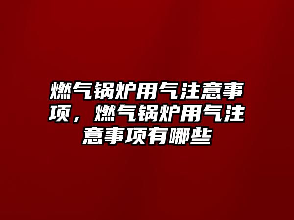 燃氣鍋爐用氣注意事項，燃氣鍋爐用氣注意事項有哪些