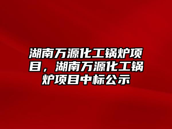 湖南萬源化工鍋爐項目，湖南萬源化工鍋爐項目中標公示