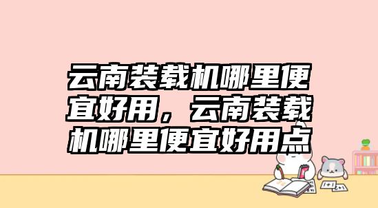 云南裝載機哪里便宜好用，云南裝載機哪里便宜好用點