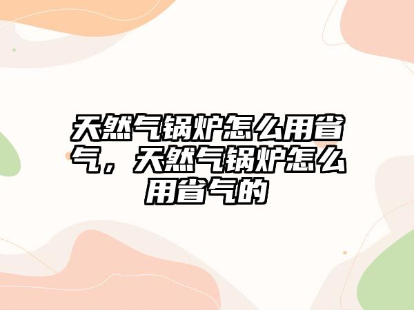 天然氣鍋爐怎么用省氣，天然氣鍋爐怎么用省氣的