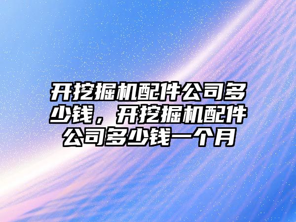 開挖掘機配件公司多少錢，開挖掘機配件公司多少錢一個月