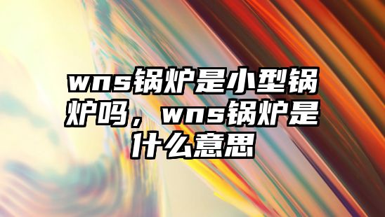 wns鍋爐是小型鍋爐嗎，wns鍋爐是什么意思