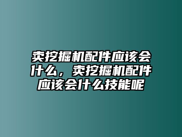 賣挖掘機配件應(yīng)該會什么，賣挖掘機配件應(yīng)該會什么技能呢