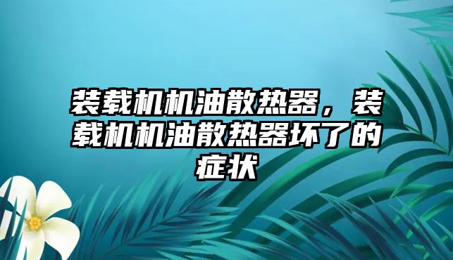 裝載機(jī)機(jī)油散熱器，裝載機(jī)機(jī)油散熱器壞了的癥狀