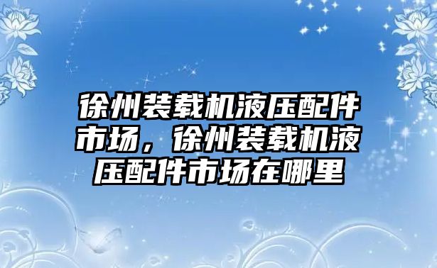 徐州裝載機液壓配件市場，徐州裝載機液壓配件市場在哪里