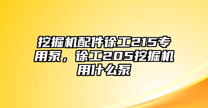 挖掘機配件徐工215專用泵，徐工205挖掘機用什么泵