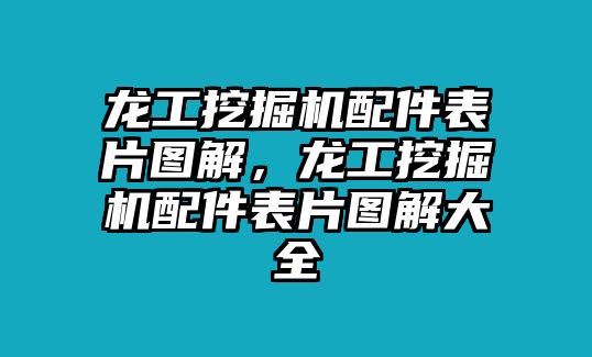 龍工挖掘機(jī)配件表片圖解，龍工挖掘機(jī)配件表片圖解大全