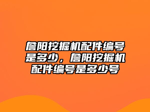 詹陽挖掘機配件編號是多少，詹陽挖掘機配件編號是多少號