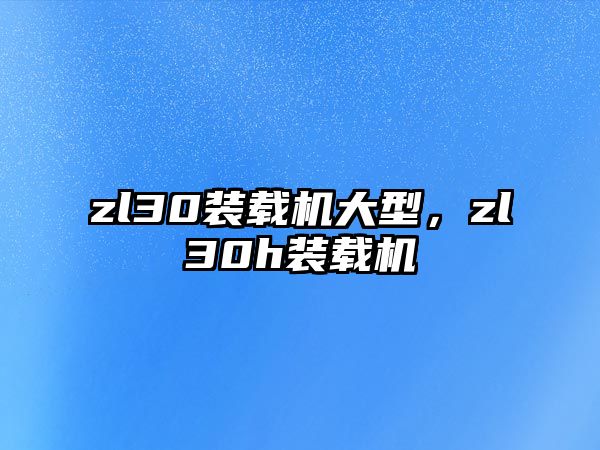 zl30裝載機(jī)大型，zl30h裝載機(jī)