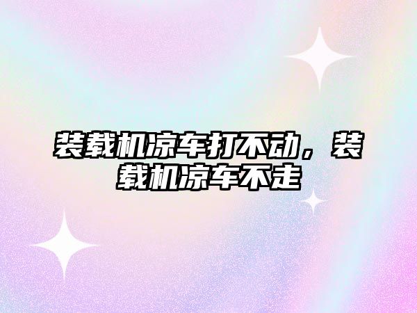 裝載機涼車打不動，裝載機涼車不走