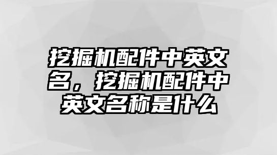 挖掘機(jī)配件中英文名，挖掘機(jī)配件中英文名稱是什么