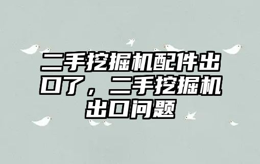 二手挖掘機配件出口了，二手挖掘機出口問題