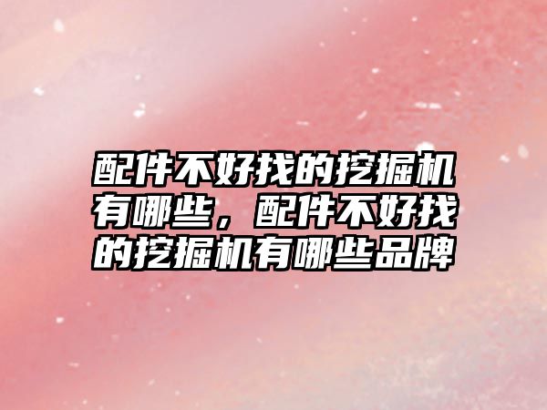 配件不好找的挖掘機有哪些，配件不好找的挖掘機有哪些品牌