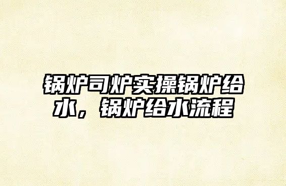 鍋爐司爐實操鍋爐給水，鍋爐給水流程