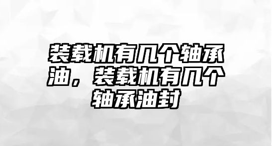 裝載機(jī)有幾個軸承油，裝載機(jī)有幾個軸承油封