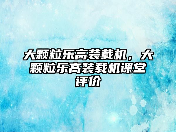 大顆粒樂(lè)高裝載機(jī)，大顆粒樂(lè)高裝載機(jī)課堂評(píng)價(jià)