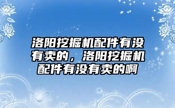 洛陽挖掘機(jī)配件有沒有賣的，洛陽挖掘機(jī)配件有沒有賣的啊