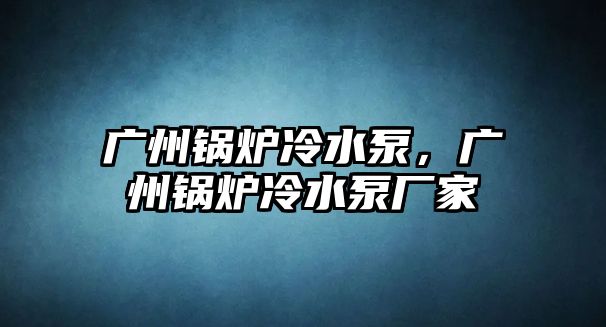 廣州鍋爐冷水泵，廣州鍋爐冷水泵廠家