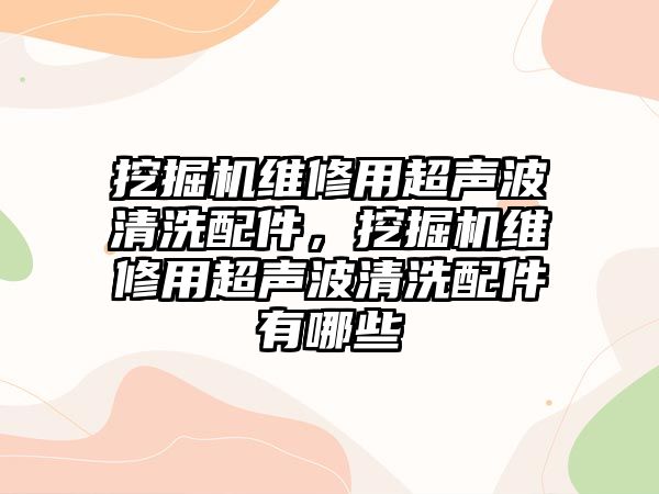 挖掘機(jī)維修用超聲波清洗配件，挖掘機(jī)維修用超聲波清洗配件有哪些