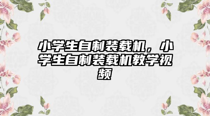 小學生自制裝載機，小學生自制裝載機教學視頻