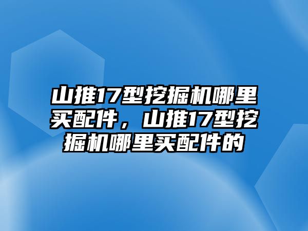 山推17型挖掘機哪里買配件，山推17型挖掘機哪里買配件的