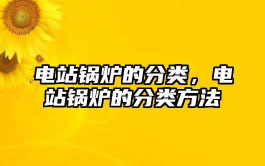 電站鍋爐的分類，電站鍋爐的分類方法